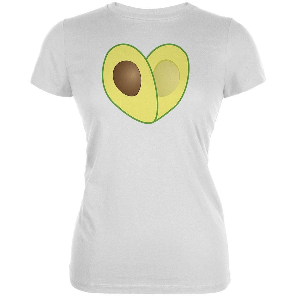 Cinco De Mayo Avocado Heart Juniors Soft T Shirt Juniors T-Shirts Old Glory 2XL White 