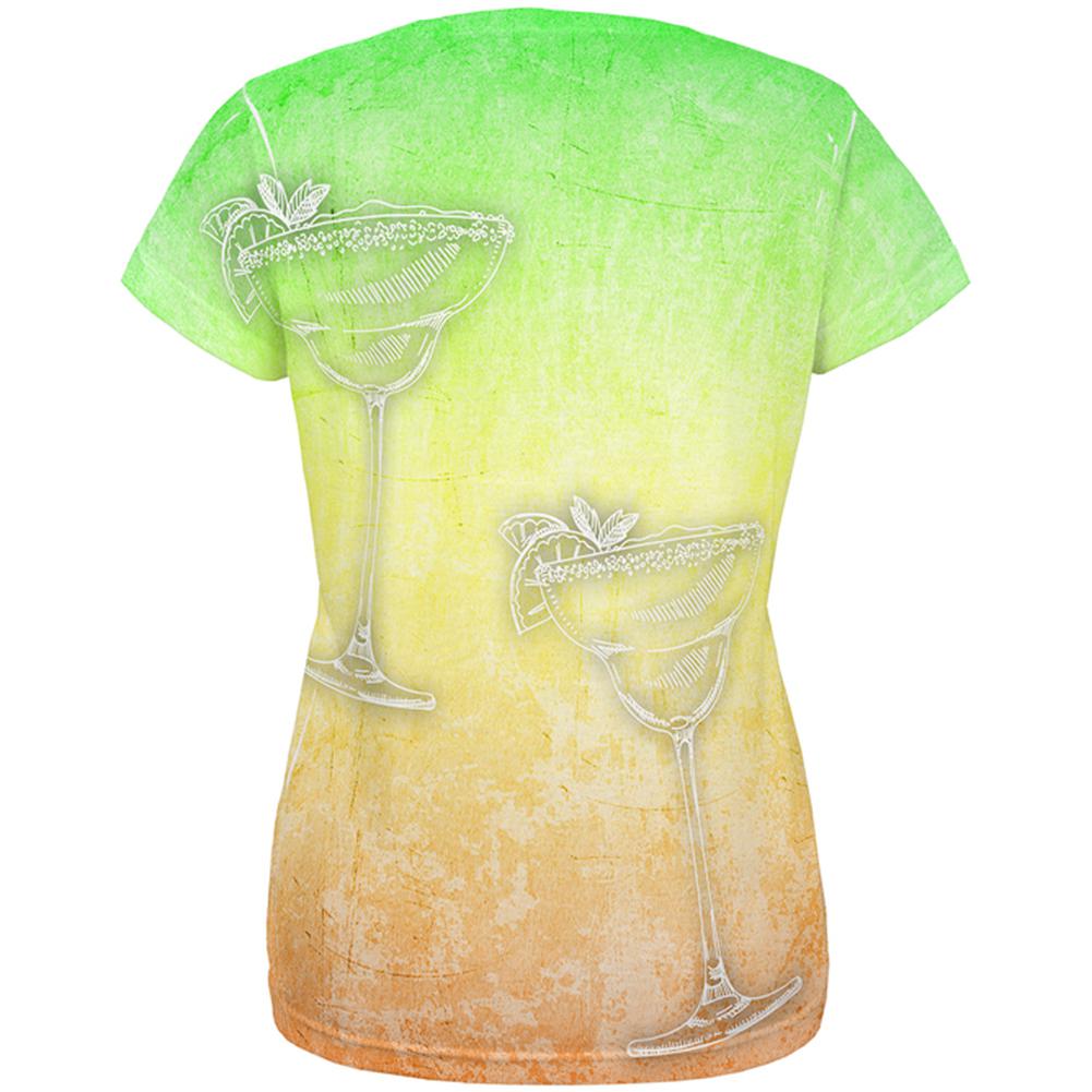 Cinco de Mayo Summer Margaritas All Over Womens T Shirt Women's T-Shirts Old Glory   