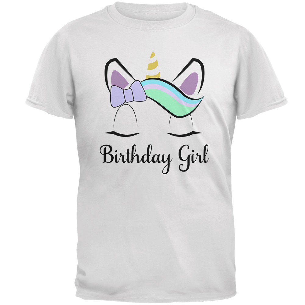 Birthday Girl Unicorn Mens T Shirt Men's T-Shirts Old Glory 2XL White 