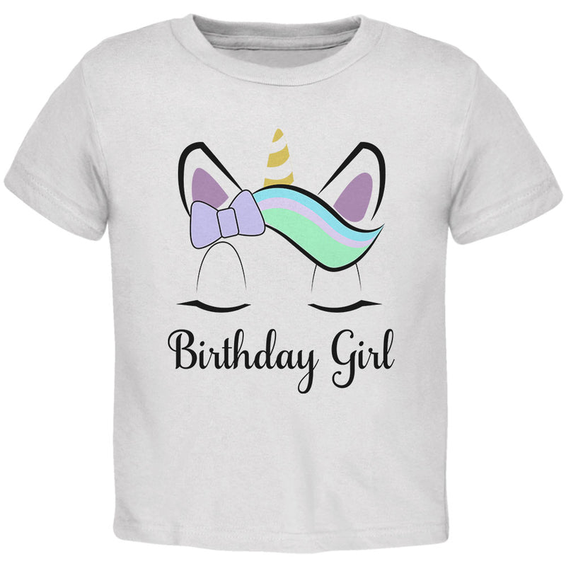 Birthday Girl Unicorn Toddler T Shirt Toddler T-Shirts Old Glory 2T White 