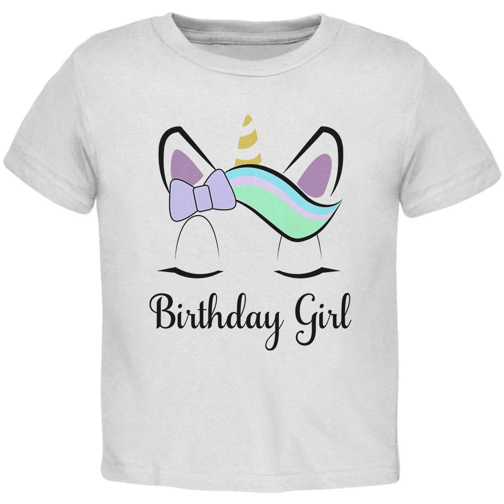 Birthday Girl Unicorn Toddler T Shirt Toddler T-Shirts Old Glory 5T White 