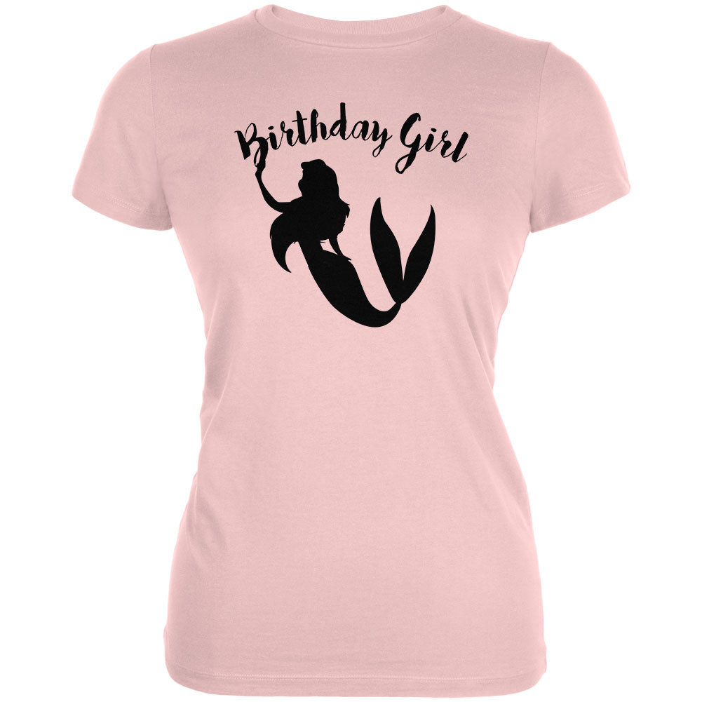 Birthday Girl Mermaid Juniors Soft T Shirt Juniors T-Shirts Old Glory 2XL Blush Pink 