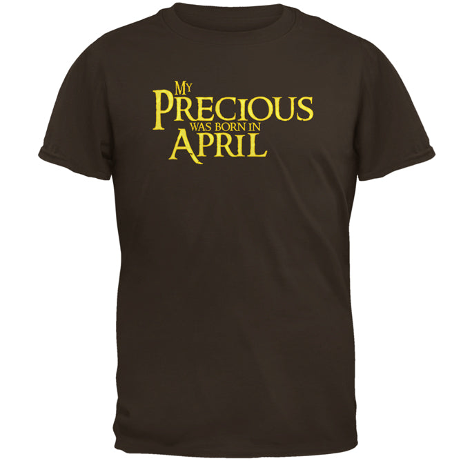 My Precious was Born in April Mens T Shirt Men's T-Shirts Old Glory 2XL Brown 