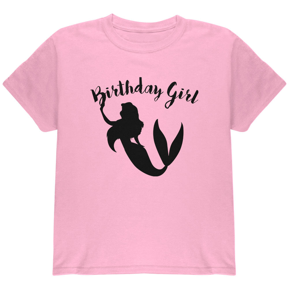 Birthday Girl Mermaid Youth T Shirt Youth T-Shirts Old Glory YLG Light Pink 