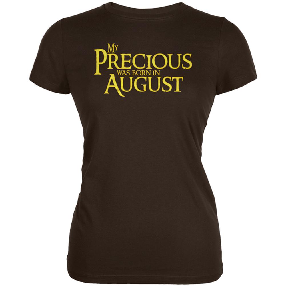 My Precious was Born in August Juniors Soft T Shirt Juniors T-Shirts Old Glory 2XL Brown 