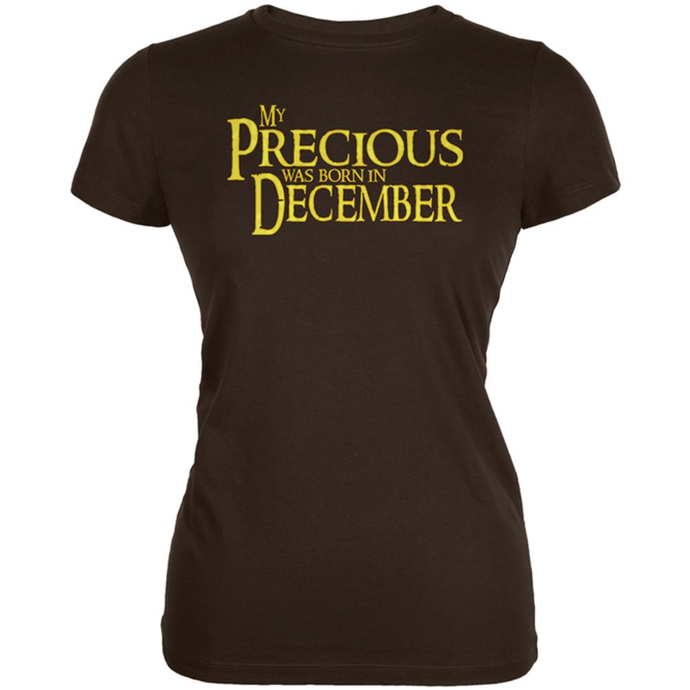 My Precious was Born in December Juniors Soft T Shirt Juniors T-Shirts Old Glory 2XL Brown 