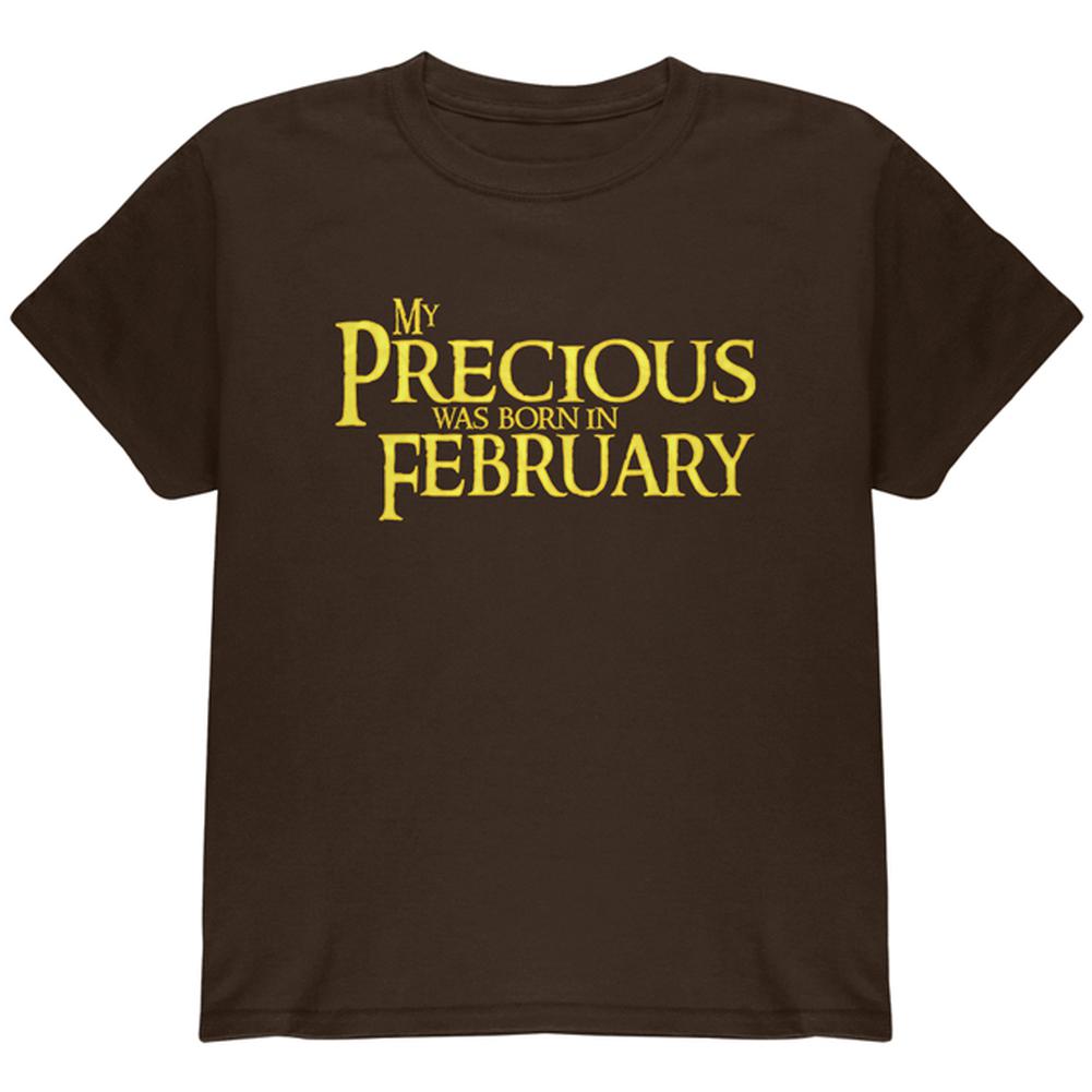 My Precious was Born in February Youth T Shirt Youth T-Shirts Old Glory LG Dark Chocolate 