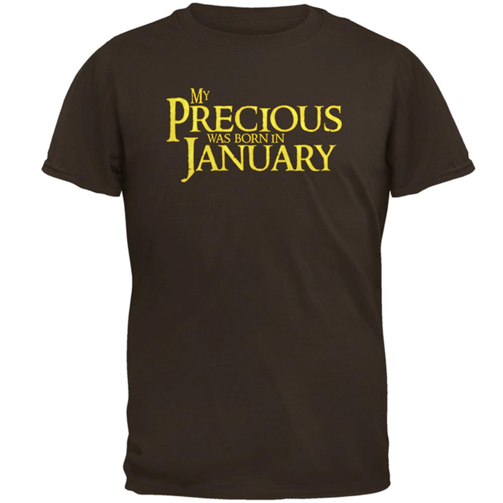 My Precious was Born in January Mens T Shirt Men's T-Shirts Old Glory 2XL Brown 