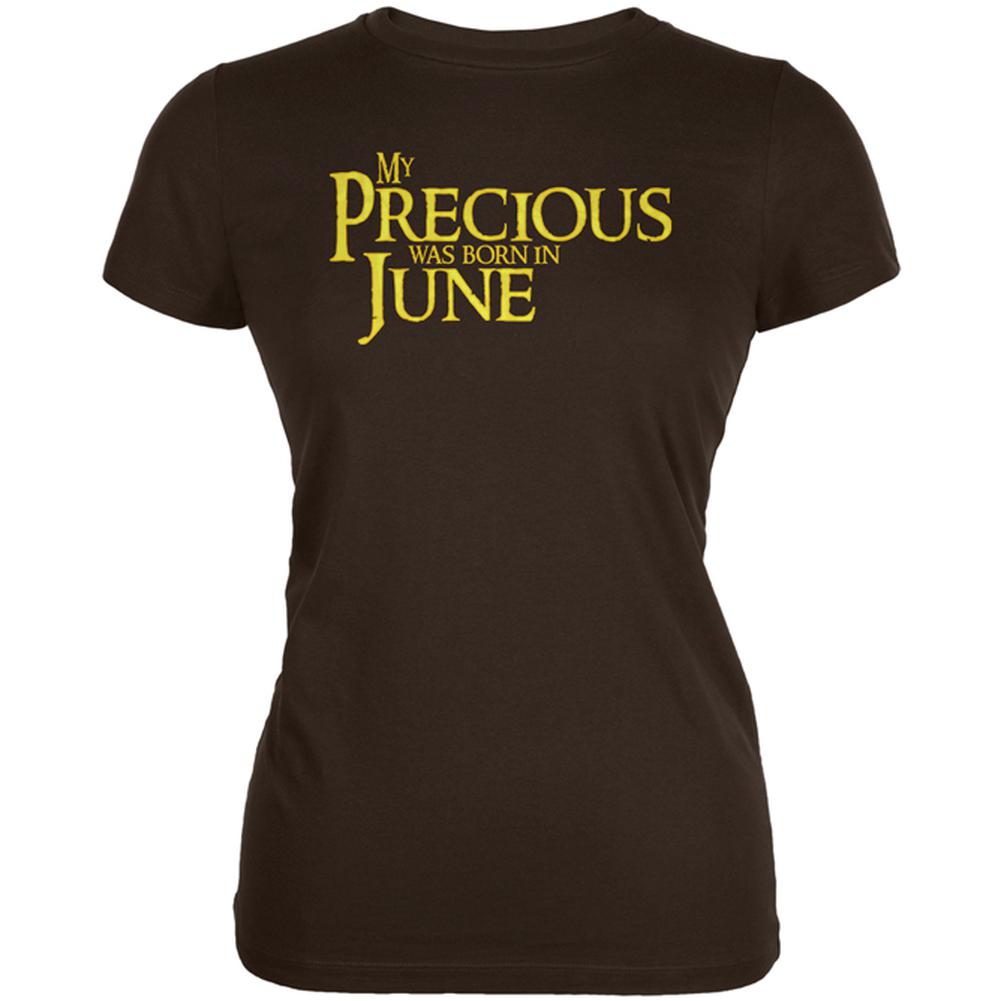 My Precious was Born in June Juniors Soft T Shirt Juniors T-Shirts Old Glory 2XL Brown 