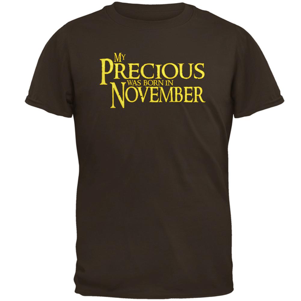 My Precious was Born in November Mens T Shirt Men's T-Shirts Old Glory 2XL Brown 