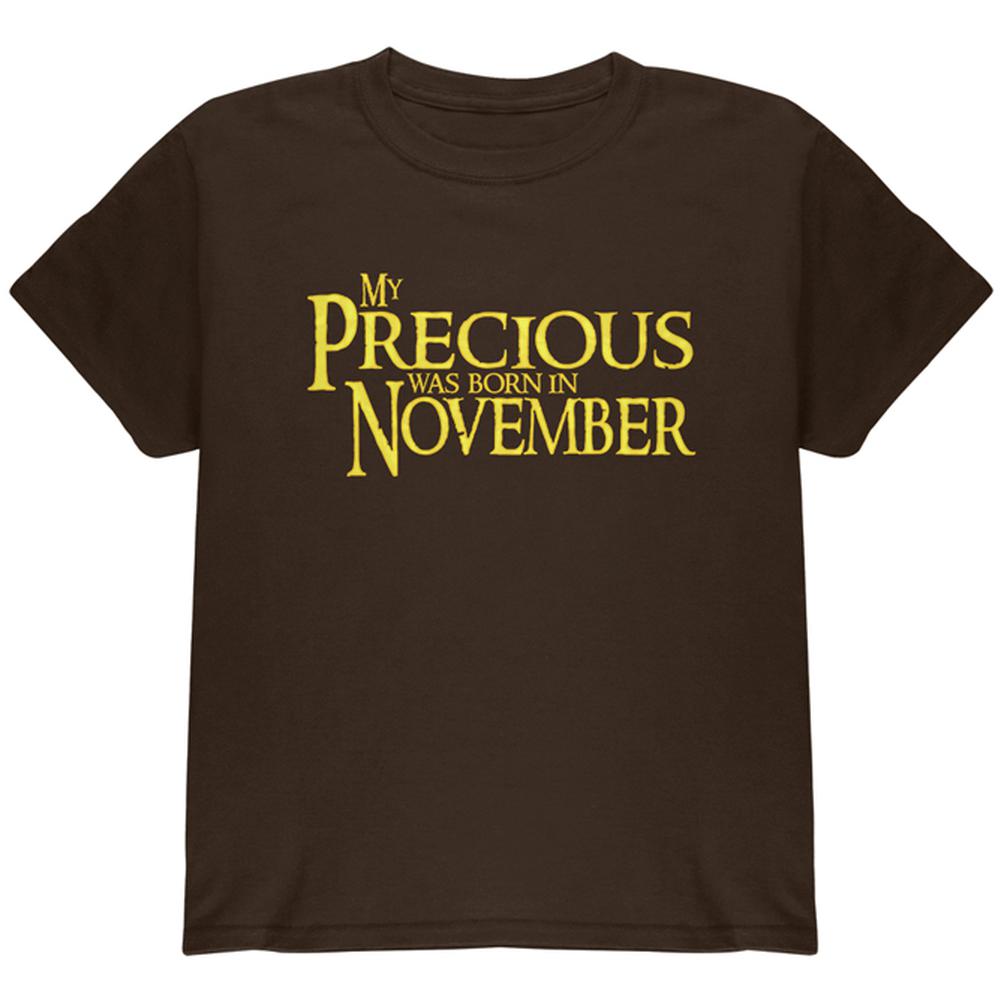 My Precious was Born in November Youth T Shirt Youth T-Shirts Old Glory LG Dark Chocolate 