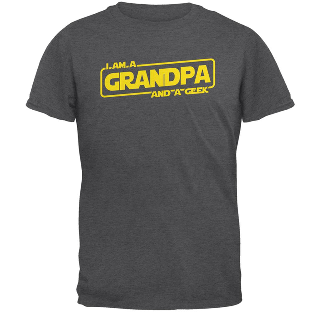 A Grandpa and a Geek Mens T Shirt Men's T-Shirts Old Glory SM Dark Heather 