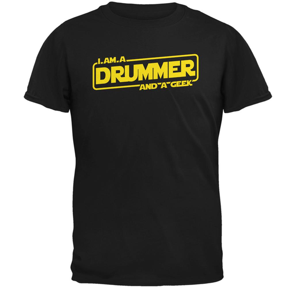 A Drummer and a Geek Mens T Shirt Men's T-Shirts Old Glory SM Black 