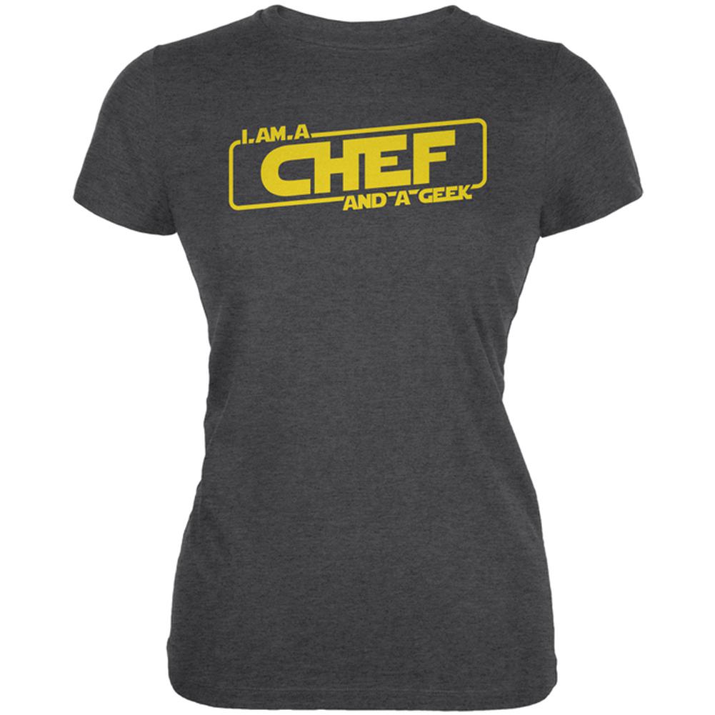 A Chef and a Geek Juniors Soft T Shirt Juniors T-Shirts Old Glory MD Deep Heather 