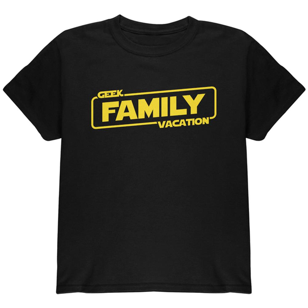 Geek Family Vacation Youth T Shirt Youth T-Shirts Old Glory LG Black 