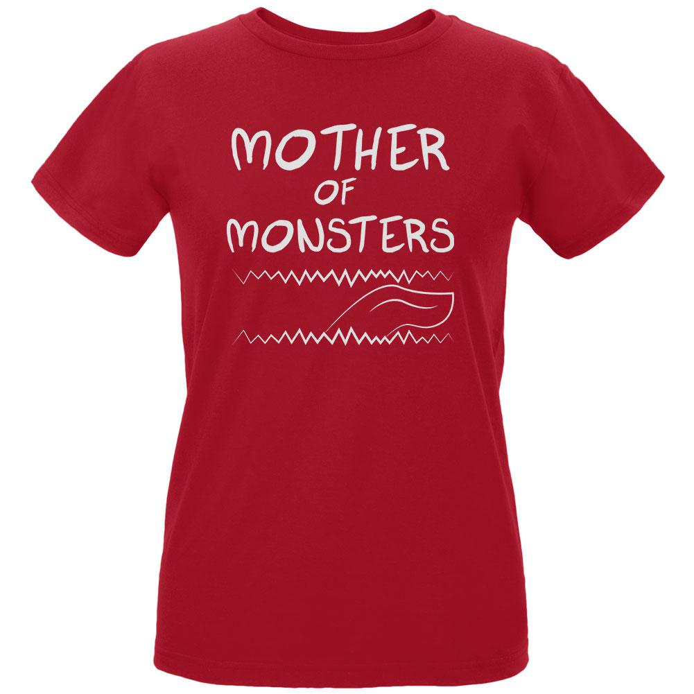 Mother's Day Mother Of Monsters Womens Organic T Shirt Women's T-Shirts Old Glory LG Red 