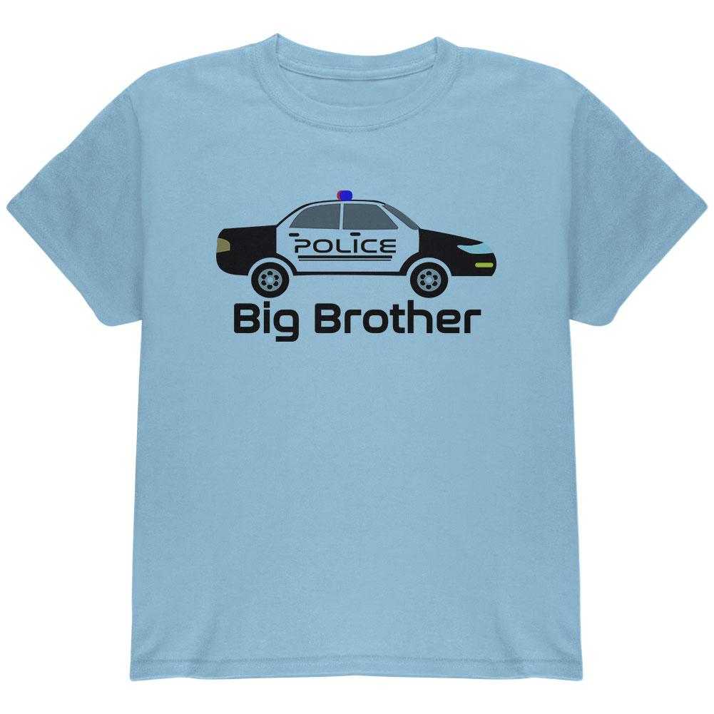 Big Brother Police Car Youth T Shirt Youth T-Shirts Old Glory LG Light Blue 