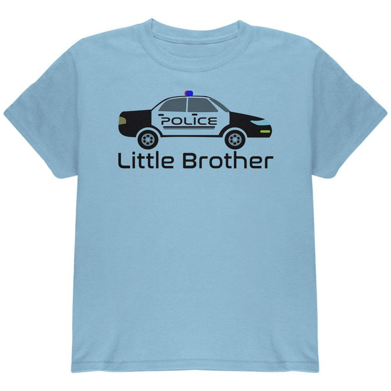 Little Brother Police Car Youth T Shirt Youth T-Shirts Old Glory LG Light Blue 