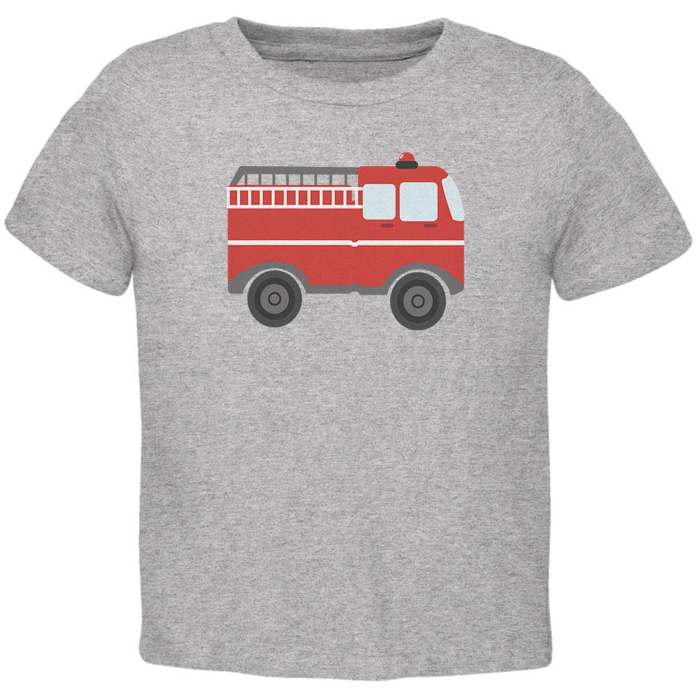 Children's Cute Firetruck Toddler T Shirt Toddler T-Shirts Old Glory 2T Heather 