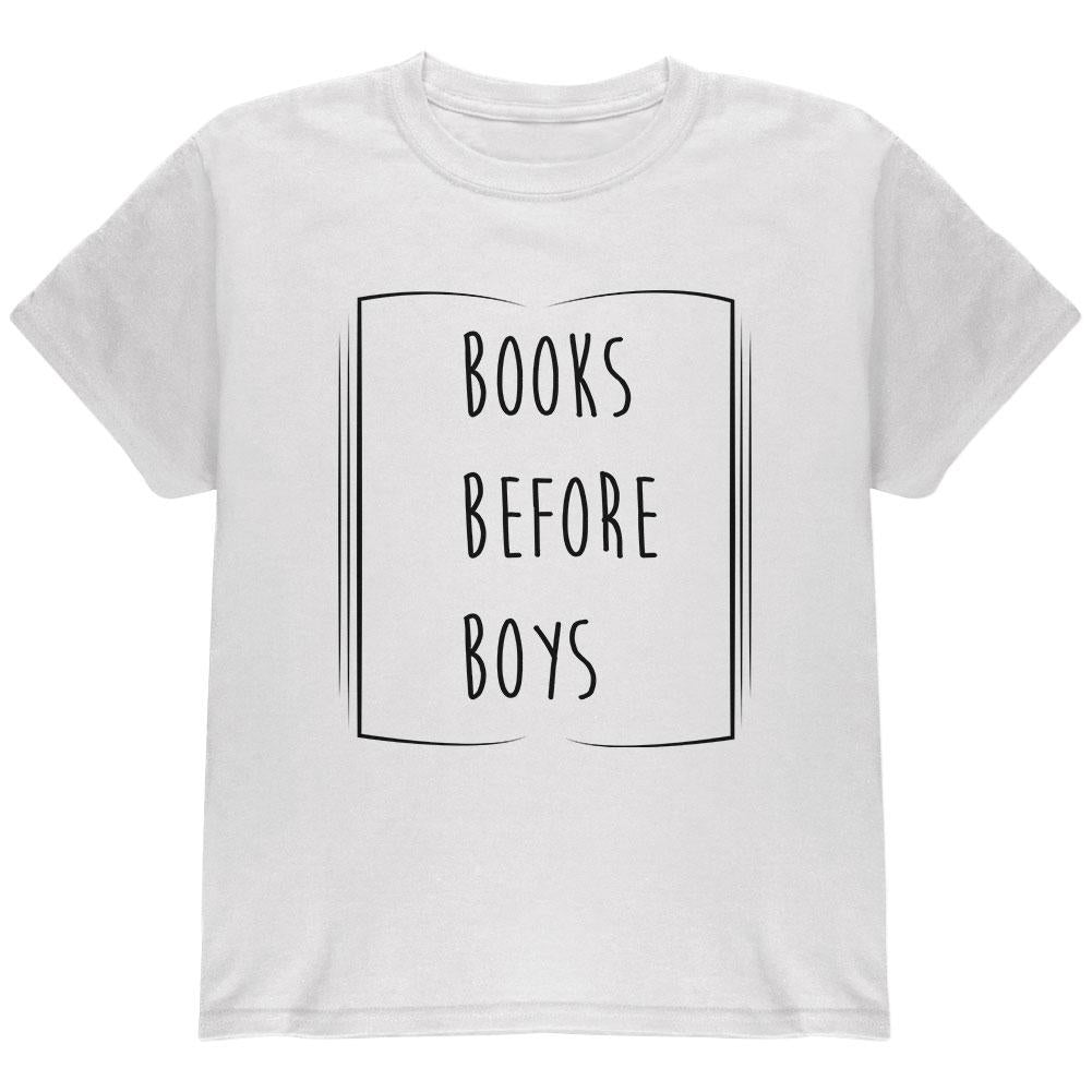 Education Smart Women Books Before Boys Youth T Shirt Youth T-Shirts Old Glory LG White 