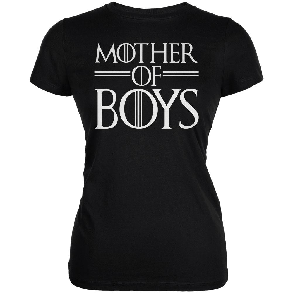 Mother's Day Mother Of Boys Juniors Soft T Shirt Juniors T-Shirts Old Glory 2XL Black 