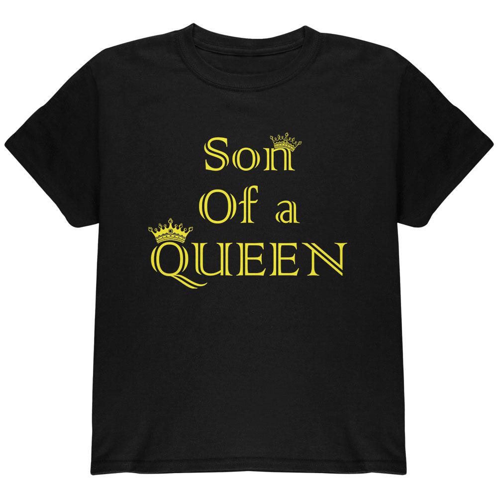 Mother's Day Son Of A Queen Youth T Shirt Youth T-Shirts Old Glory LG Black 