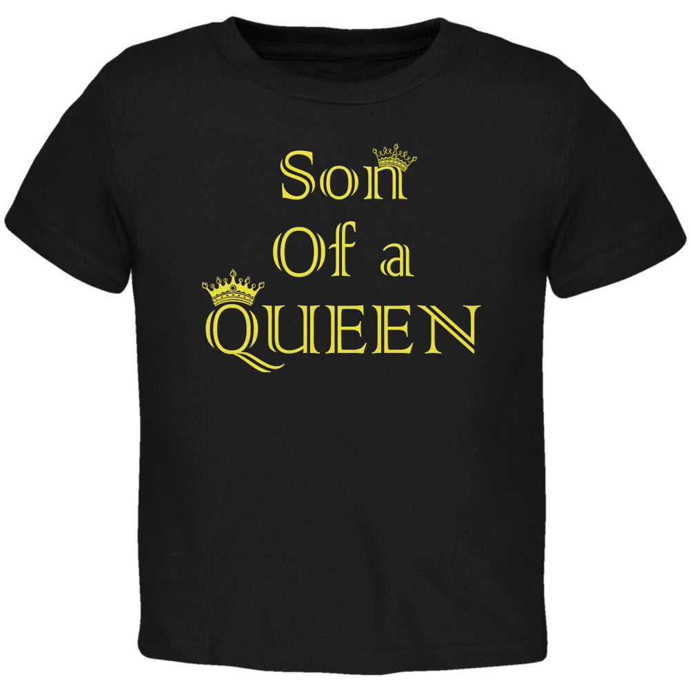 Mother's Day Son Of A Queen Toddler T Shirt Toddler T-Shirts Old Glory 4T Black 