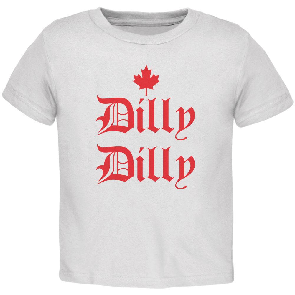 Dilly Dilly Canada Day Flag Maple Leaf Toddler T Shirt Toddler T-Shirts Old Glory 2T White 