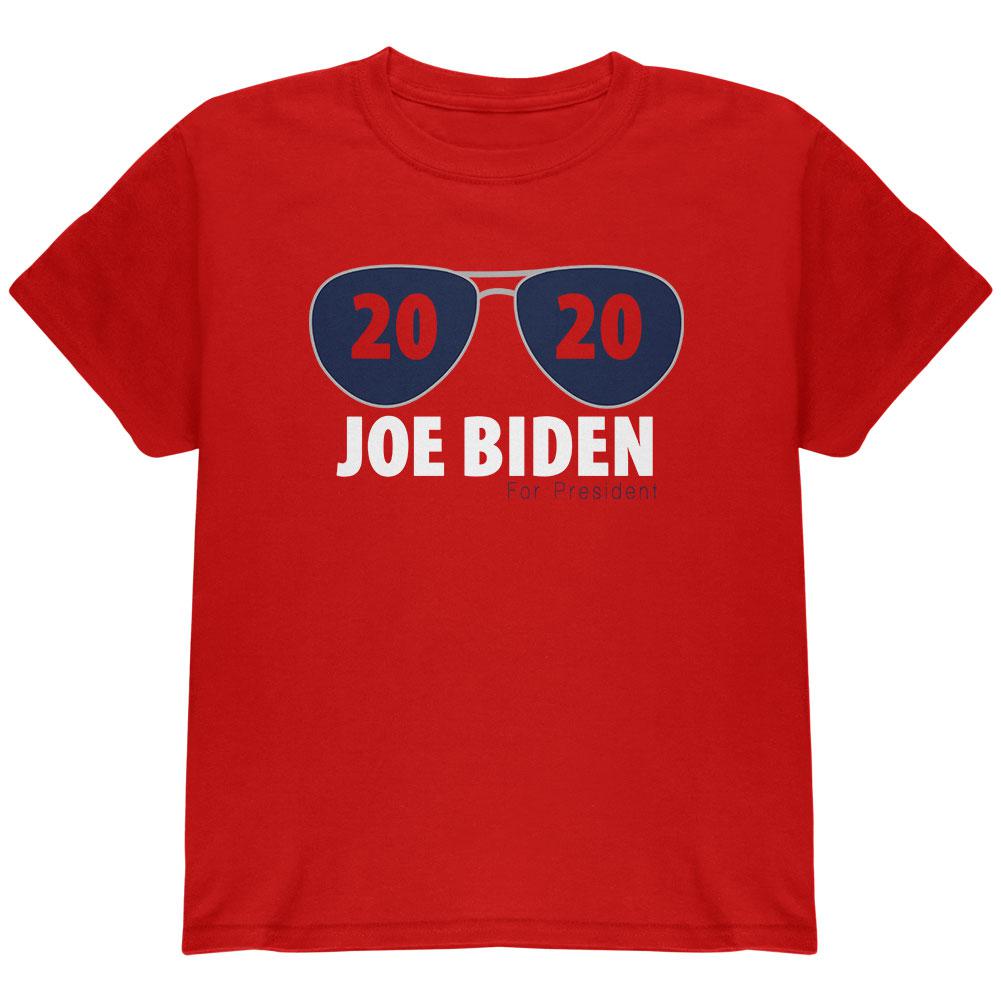 Joe Biden For President 2020 Sunglasses Youth T Shirt Youth T-Shirts Old Glory XS Red 