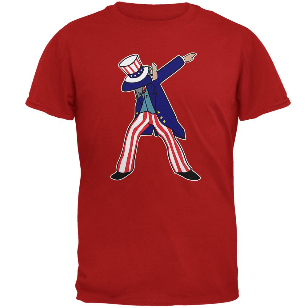 4th Of July Dabbing Uncle Sam Mens Soft T Shirt Men's T-Shirts Old Glory 2XL Red 