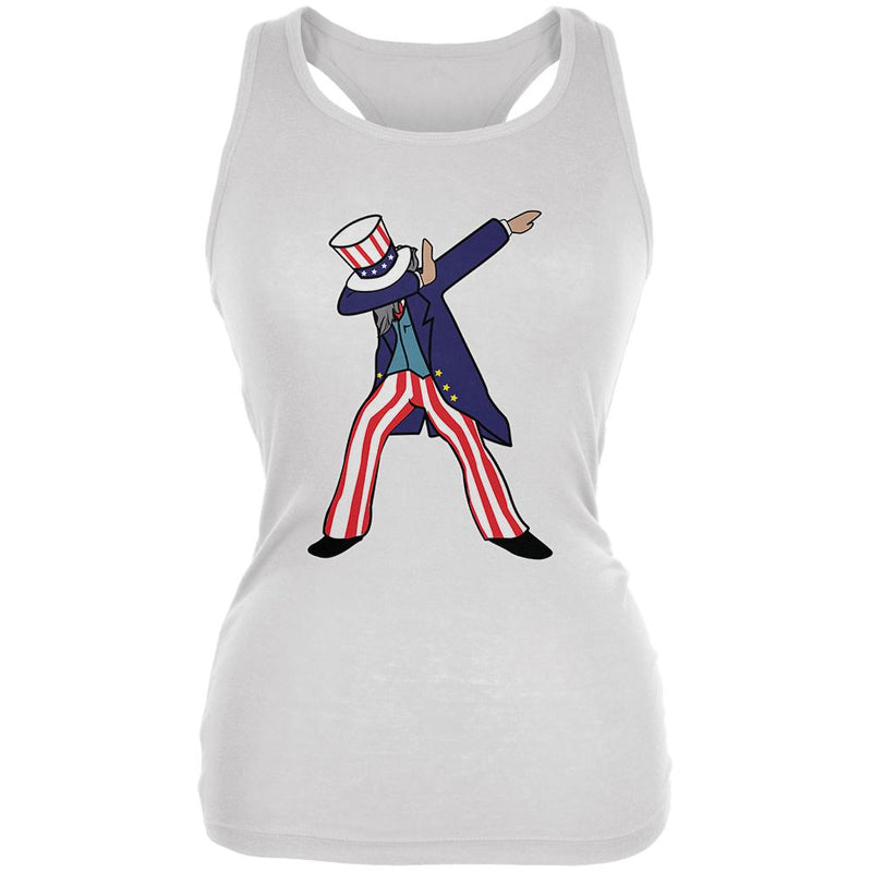 4th Of July Dabbing Uncle Sam Juniors Soft Tank Top Juniors Tank Tops Old Glory 2XL White 