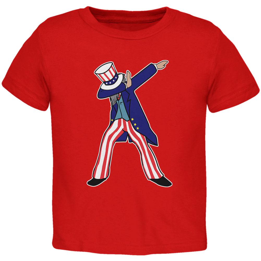 4th Of July Dabbing Uncle Sam Toddler T Shirt Toddler T-Shirts Old Glory 2T Red 