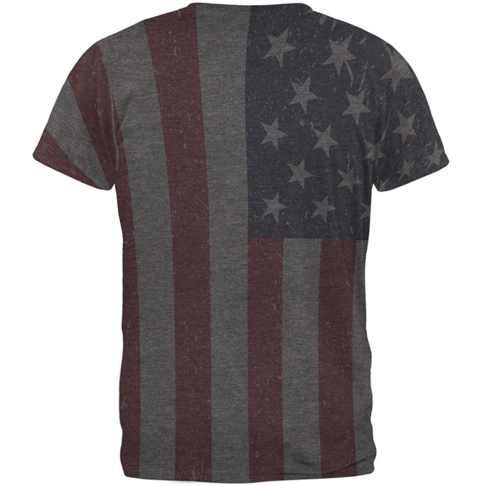 4th of July American Flag Distressed Men's Soft T-Shirt Men's T-Shirts Old Glory   