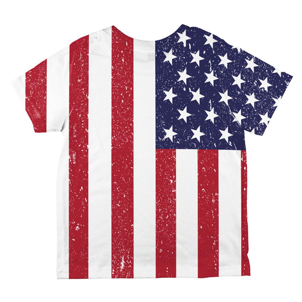 4th of July American Flag Distressed All Over Toddler T Shirt Toddler T-Shirts Old Glory   