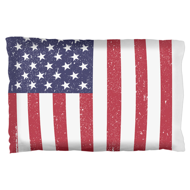 4th of July American Flag Distressed Pillowcase Pillowcases 4th of July OS  