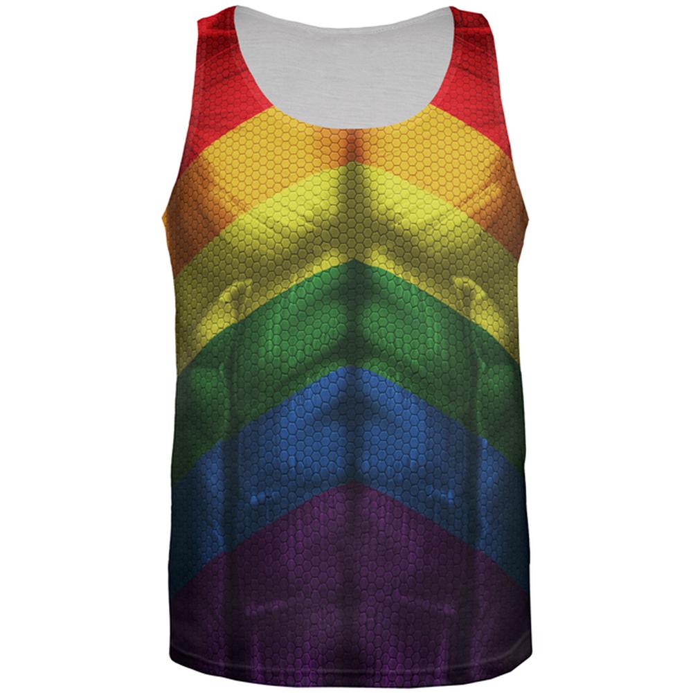 LGBT Gay Pride Superhero Costume All Over Mens Tank Top Men's Tank Tops Old Glory 2XL Multi 