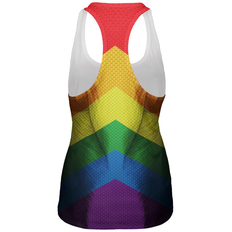 LGBT Gay Pride Superhero Costume All Over Womens Work Out Tank Top Women's Tank Tops Old Glory   