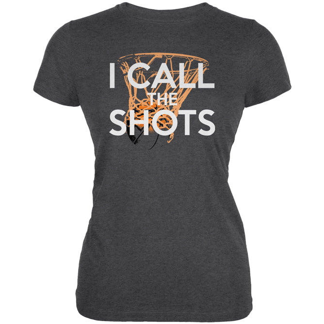 I Call the Shots Basketball Juniors Soft T Shirt Juniors T-Shirts Old Glory SM Dark Heather 