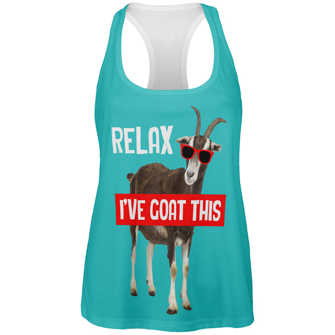 Relax I've Goat Got This All Over Womens Work Out Tank Top Women's Tank Tops Old Glory 2XL Multi 