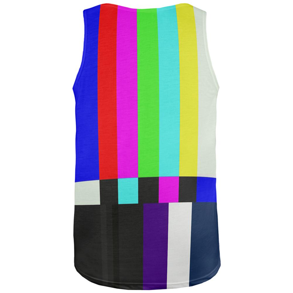 Halloween SMPTE Color Bars Late Night TV Costume All Over Mens Tank Top Men's Tank Tops Old Glory   