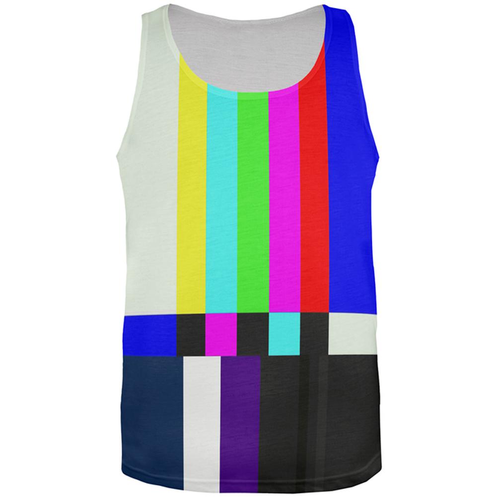 Halloween SMPTE Color Bars Late Night TV Costume All Over Mens Tank Top Men's Tank Tops Old Glory 2XL Multi 