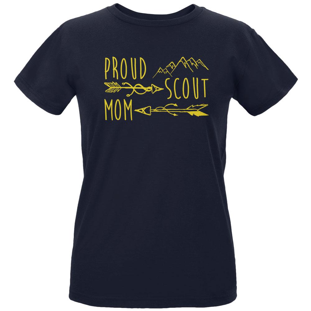 Proud Scout Mom Gold Womens Organic T Shirt Women's T-Shirts Old Glory LG Navy 