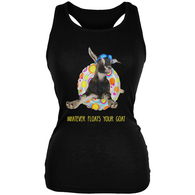 Whatever Floats your Goat Boat Juniors Soft Tank Top Juniors Tank Tops Old Glory 2XL Black 