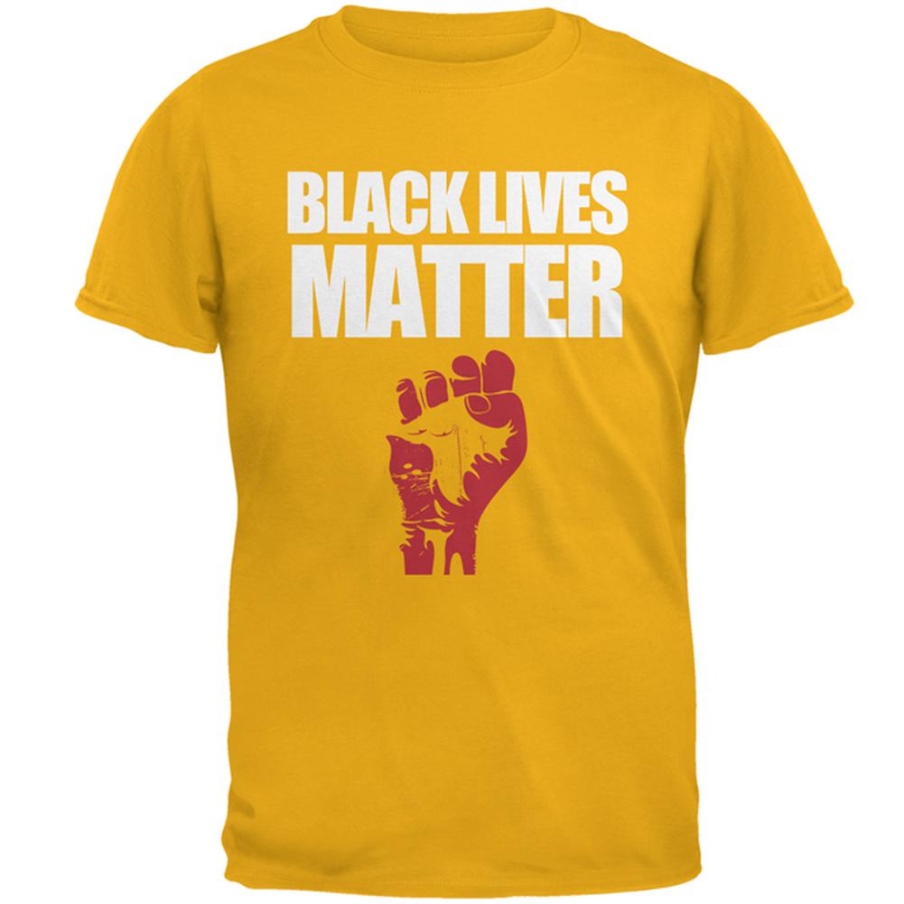 Black Lives Matter Mens T Shirt Men's T-Shirts Old Glory SM Gold 