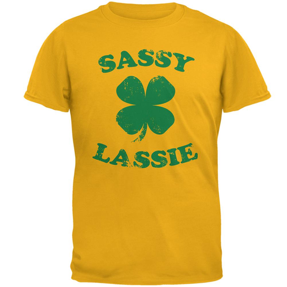 St. Patricks Day Sassy Irish Lassie Mens T Shirt Men's T-Shirts Old Glory 2XL Yellow 