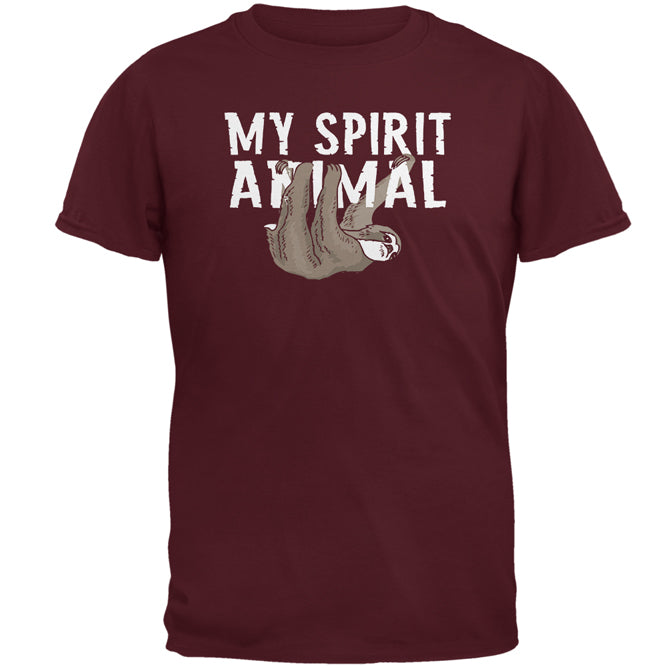 Sloth is My Spirit Animal Mens T Shirt Men's T-Shirts Old Glory 2XL Maroon 