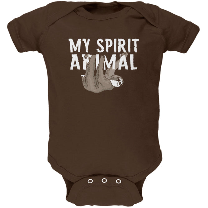 Sloth is My Spirit Animal Soft Baby One Piece Baby One Piece Old Glory 3 Brown 