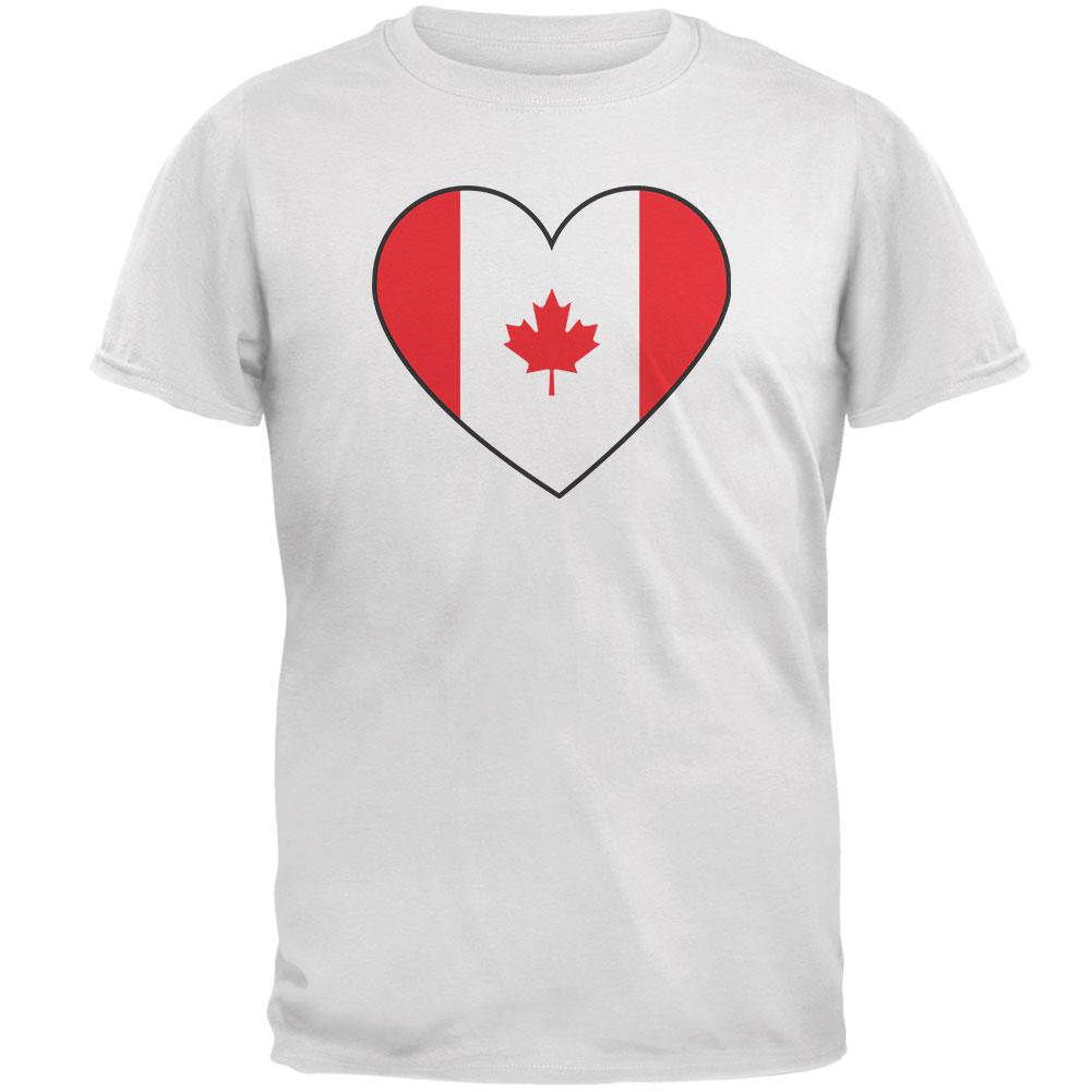 Canada Day Canadian Flag Heart Mens T Shirt Men's T-Shirts Old Glory 2XL White 