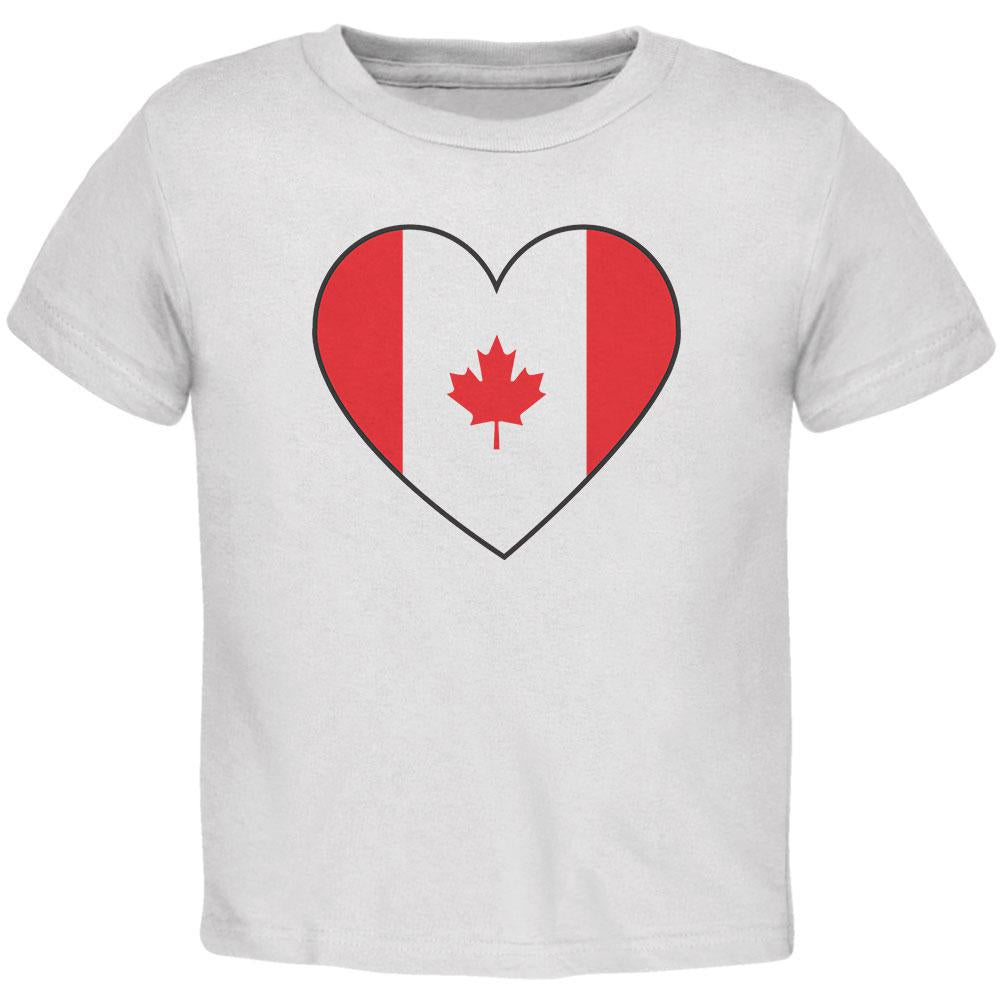 Canada Day Canadian Flag Heart Toddler T Shirt Toddler T-Shirts Old Glory 2T White 