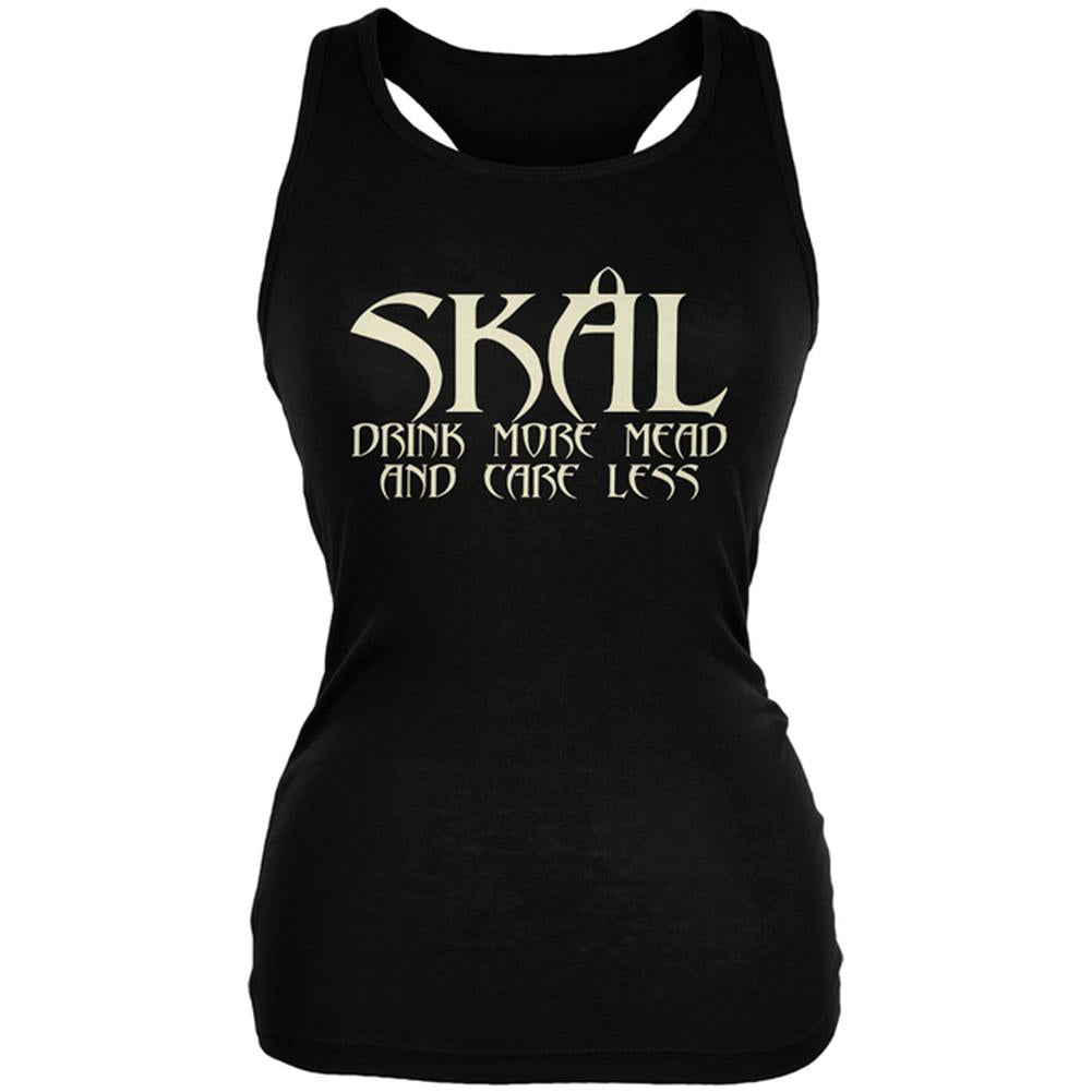 Viking Skal Drink More Mead Worry Less Juniors Soft Tank Top Juniors Tank Tops Old Glory 2XL Black 